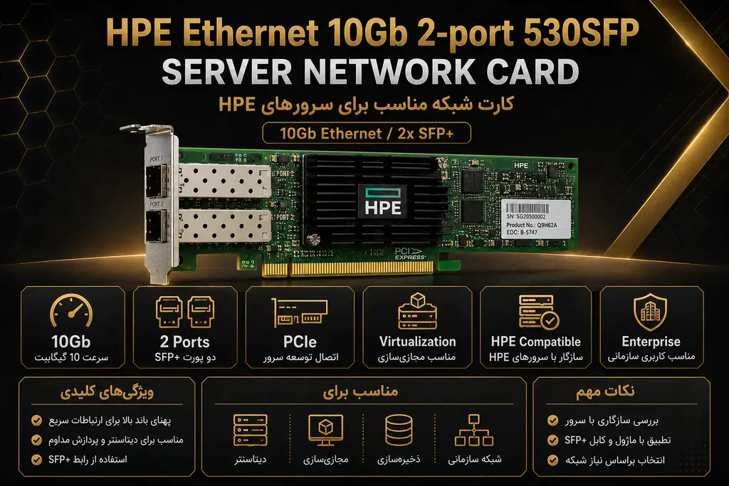 کارت شبکه HPE Ethernet 10Gb 2-port 530SFP