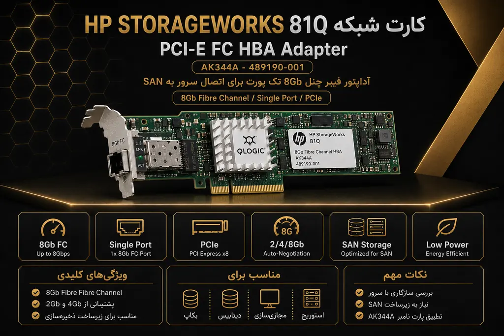 خرید کارت شبکه HP STORAGEWORKS 81Q از گلد سرور