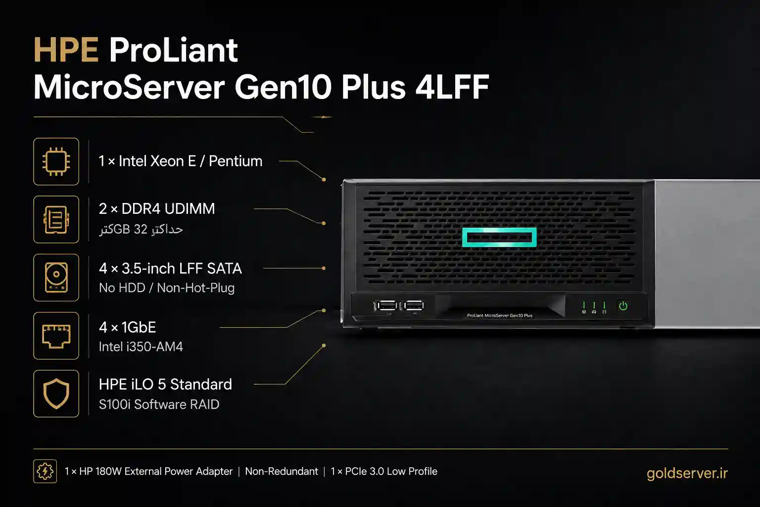 خرید HPE ProLiant MicroServer Gen10 Plus 4LFF