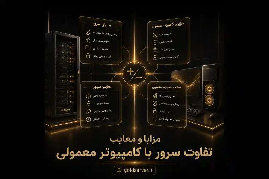 مزایا و معایب تفاوت سرور با کامپیوتر معمولی