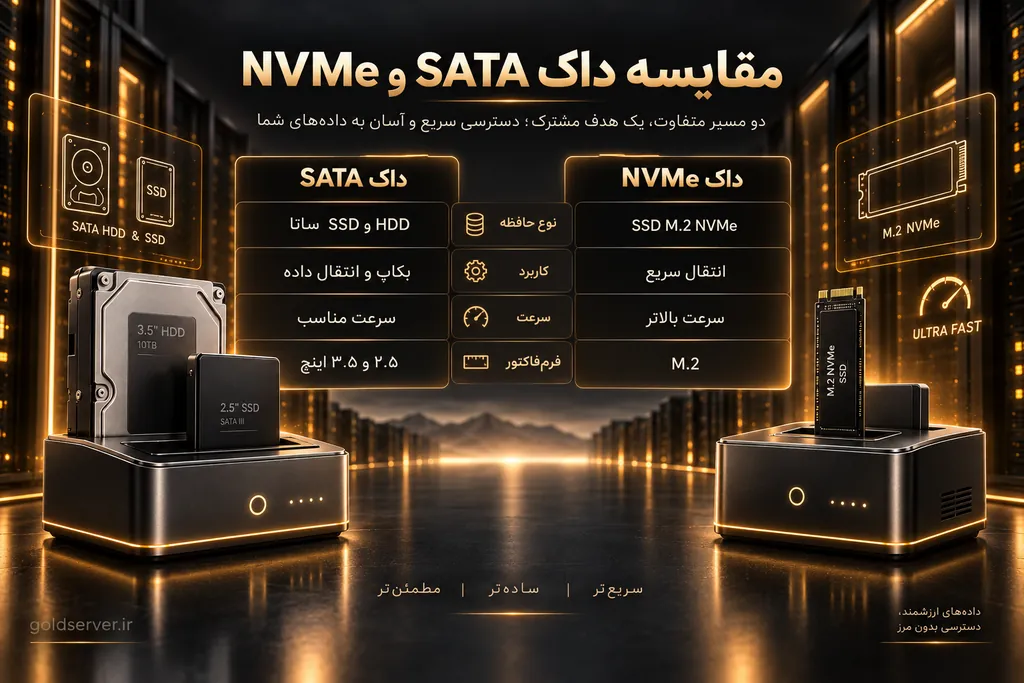 مقایسه Dock SATA و Dock NVMe