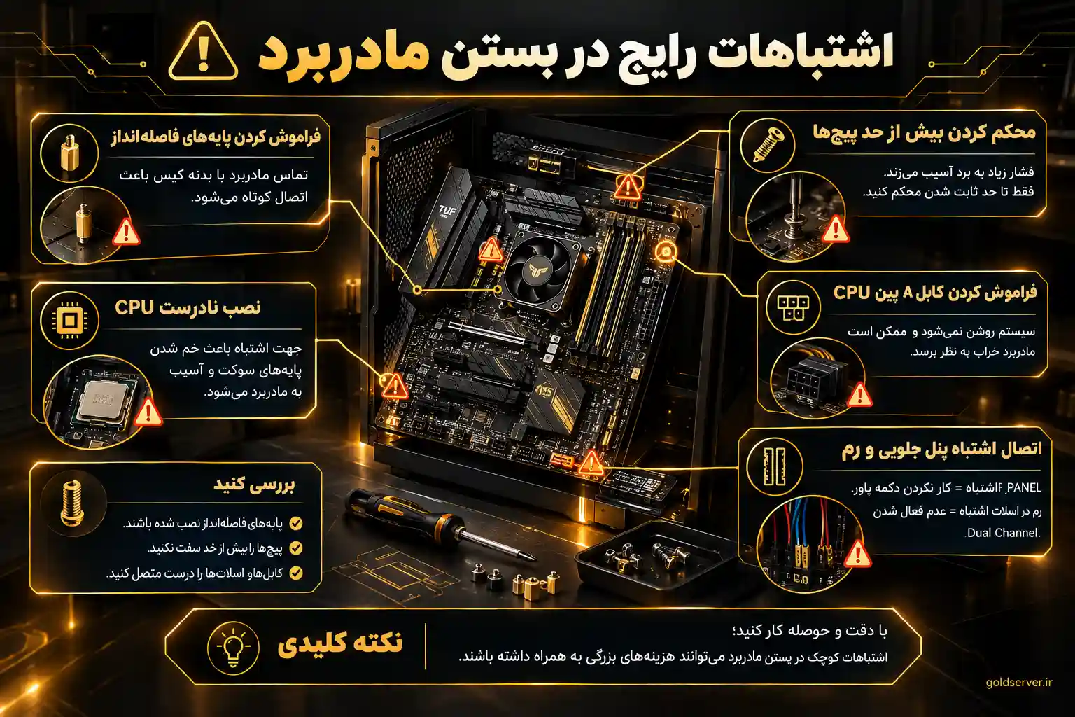 اشتباهات رایج در بستن مادربرد